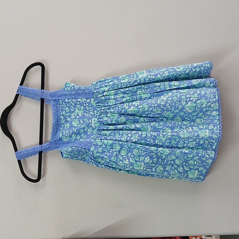 NWT Joie kids girls dress size 8 Blue with Green